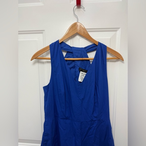 Women’s Maxmara Weekend Blue Twist Back Midi Dress Size 4 Designer Quiet Luxury - Picture 3 of 14